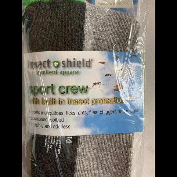 Insect Shield Adult Unisex Gray Crew Socks with Insect Protection sz M 9-11 NWT - Picture 5 of 8
